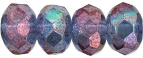Starman Gem-Cut Rondelle 9 x 6mm : Luster - Transparent Denim Blue (25pcs)