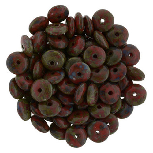 Starman Rondelle 6mm : Opaque Red - Picasso (50pcs)