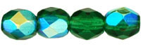 Starman Fire-Polish 4mm : Green Emerald AB (50pcs)