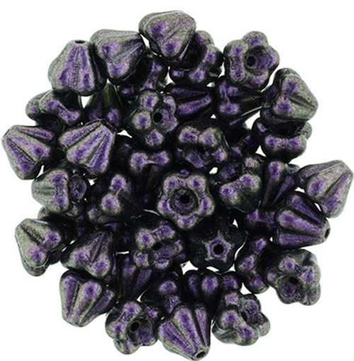 Starman Baby Bell Flowers 6 x 4mm : Polychrome - Orchid Aqua (50pcs)