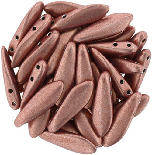 CzechMates Two-Hole Dagger 16 x 5mm Dagger Bead, ColorTrends Saturated Metallic Blooming Dahlia - 50pcs