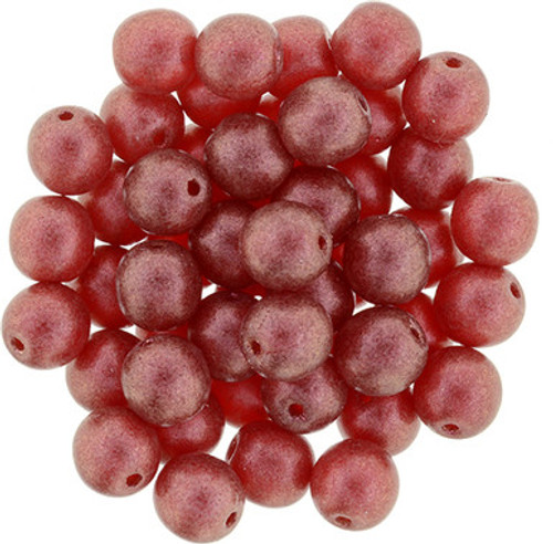 Starman Round Beads 6mm : Cosmic Twinkle - Siam Ruby (50pcs)