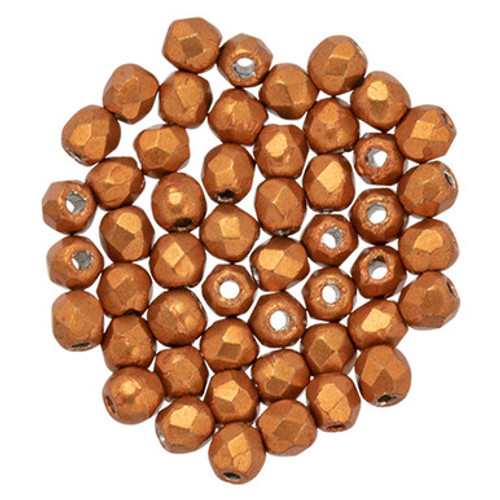 Starman Fire-Polish 2mm : ColorTrends: Saturated Metallic Russet Orange (50pcs)