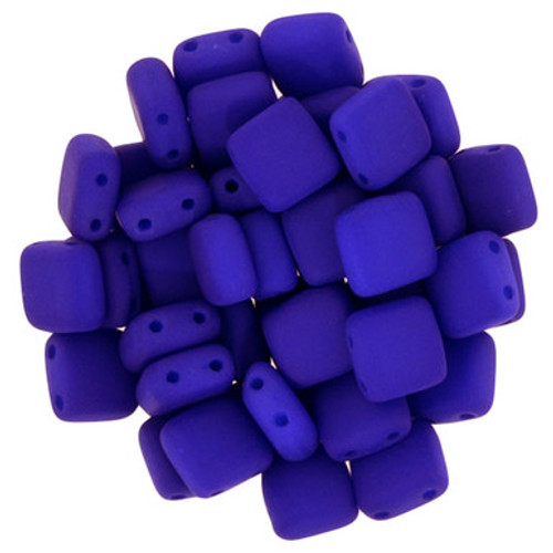 CzechMates Tile 6mm Bead Neon Blue (25pcs) - 25pcs