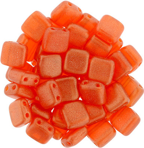 CzechMates Tile 6mm Bead, Sueded Gold Hyacinth - 50pcs