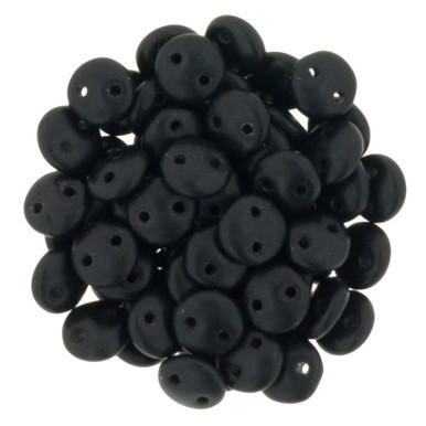 CzechMates Lentil 6mm Bead, Matte Jet - 50pcs