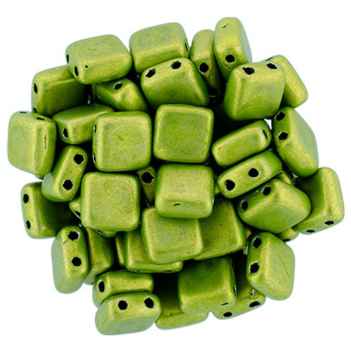 CzechMates Tile 6mm Bead, ColorTrends Saturated Metallic Lime Punch - 50pcs