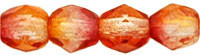 Starman Fire-Polish 4mm : Dual Coated - Fuchsia/Tangerine (50pcs)