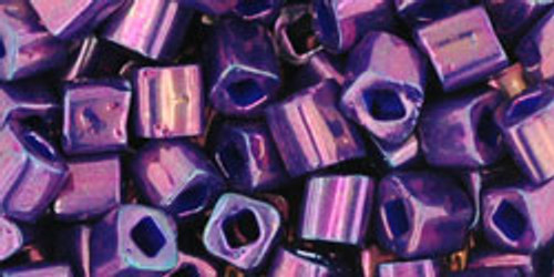 TOHO Cube 4mm Seed Bead Higher-Metallic Grape, 2.5-Inch Tube