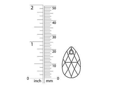 PRESTIGE 6106 22mm Pear-shaped Pendant Smoked Amber