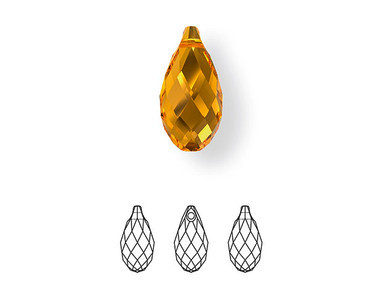 PRESTIGE 6010 11 x 5.5mm Briolette Pendant Golden Topaz