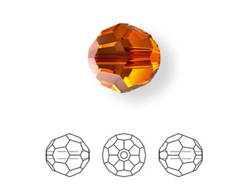 PRESTIGE 5000 6mm Faceted Round Light Amber