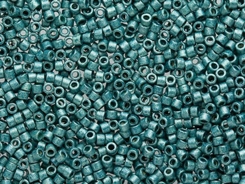 Miyuki Delica 11/0 Tube 2.5" : Duracoat Galvanized Matte Sea Foam