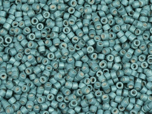 Miyuki Delica 11/0 Tube 2.5" : Galvanized Matte Dark Aqua Miyuki Delica 11/0 Tube 2.5" : Galvanized Matte Dark Aqua