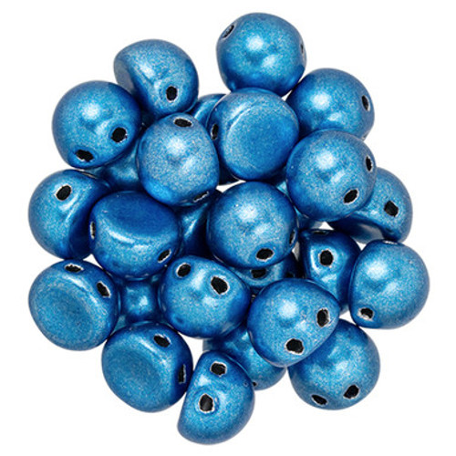 CzechMates Cabochon 7mm Dome-Shaped Bead, ColorTrends Saturated Metallic Nebulas Blue, 2.5-Inch Tube