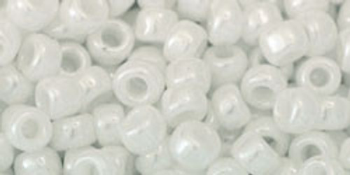 TOHO Round 6/0 Seed Bead Opaque-Lustered White, 2.5-Inch Tube