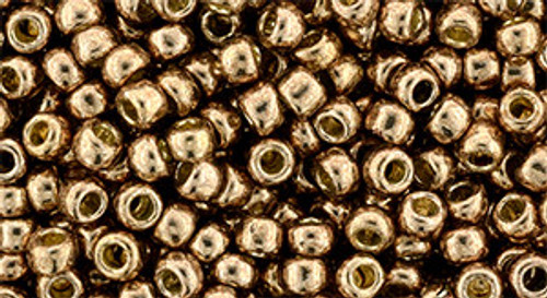 TOHO Round 8/0 Seed Bead Permafinish Galvanized Almond, 2.5-Inch Tube