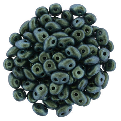 Matubo SuperDuo 5 x 2mm Bead, Polychrome - Aqua Teal, 2.5-Inch Tube