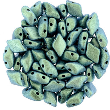 Matubo GEMDUO 8 x 5mm Bead, Polychrome - Aqua Teal, 2.5-Inch Tube