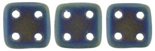 CzechMates QuadraTile 6mm Bead, Matte Iris - Blue, 2.5-Inch Tube