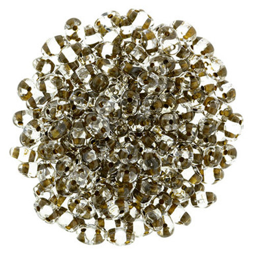 Matubo MiniDuo 4 x 2mm Bead, Crystal - Brown-Lined, 2.5-Inch Tube