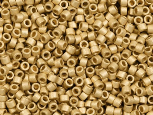 Miyuki Delica 11/0 Tube 2.5" : Metallic Matte 22 Karat Bright Gold