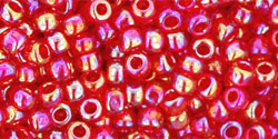 TOHO Round 8/0 Seed Bead Transparent-Rainbow Siam Ruby, 2.5-Inch Tube