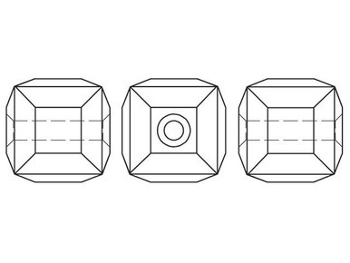 PRESTIGE 5601 Cube Bead 8mm Crystal Metallic Sunshine