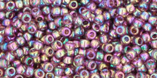 TOHO Round 11/0 Tube 2.5" : Transparent Rainbow Med Amethyst