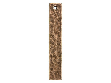 Nunn Design Copper-Plated Pewter Flat Hammered Long Narrow Tag Pendant