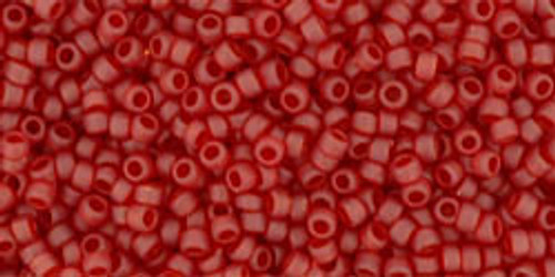 TOHO Round 15/0 Seed Bead Transparent Frosted Ruby, 2.5-Inch Tube