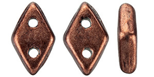 CzechMates Diamond 6.5 x 4mm Bead, ColorTrends Saturated Metallic Chicory Coffee, 2.5-Inch Tube