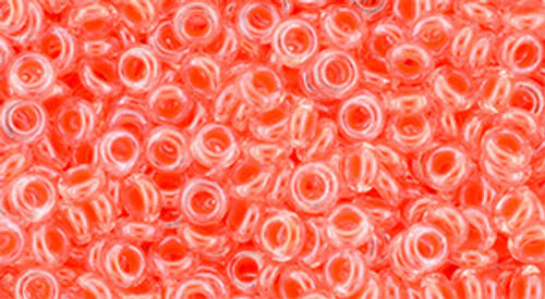 TOHO Demi Round 8/0 Seed Bead Luminous Neon Salmon, 2.5-Inch Tube