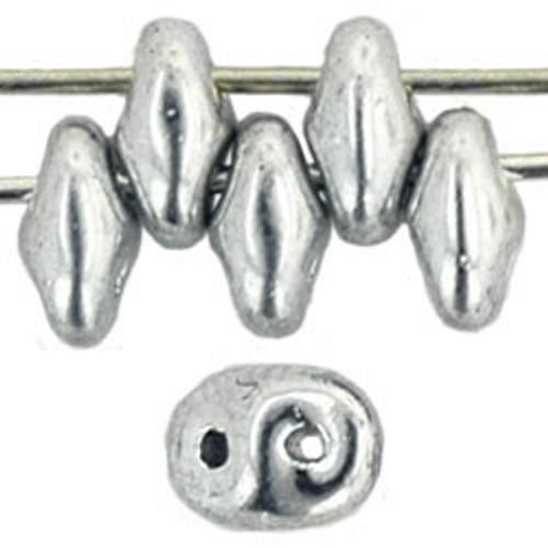 Matubo SuperDuo 5 x 2mm Bead, Silver, 2.5-Inch Tube Matubo SuperDuo 5 x 2mm Bead, Silver, 2.5-Inch Tube