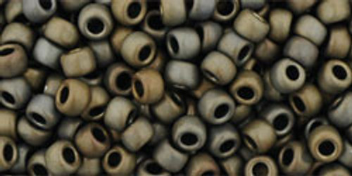 TOHO Round 8/0 Seed Bead Frosted Metallic Iris - Brown, 2.5-Inch Tube