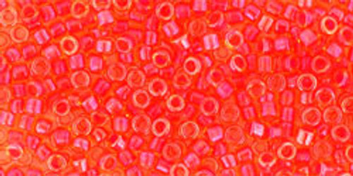TOHO Treasure #1 (11/0) Luminous Neon Pink-Lined Light Topaz, 2.5-Inch Tube