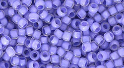 TOHO Round 8/0 Seed Bead Inside-Color Crystal/Neon Purple-Lined, 2.5-Inch Tube