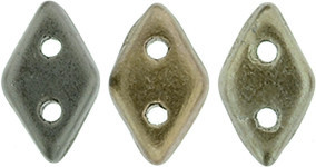 CzechMates Diamond 6.5 x 4mm Bead, Matte Metallic Leather, 2.5-Inch Tube