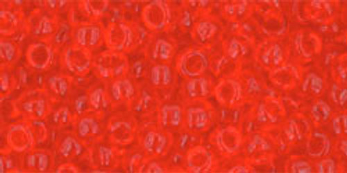 TOHO Round 8/0 Seed Bead Transparent Light Siam Ruby, 2.5-Inch Tube