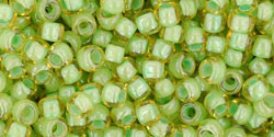 TOHO Round 8/0 Seed Bead Inside-Color Jonquil/Mint Julep-Lined, 2.5-Inch Tube