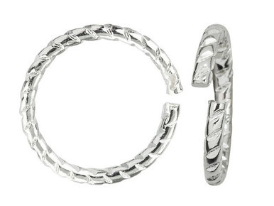 Nunn Design Silver-Plated Brass 12mm Textured Circle Jump Ring