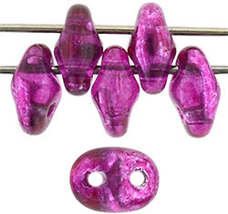 Matubo SuperDuo 5 x 2mm Bead, Mirror - Hot Pink, 2.5-Inch Tube
