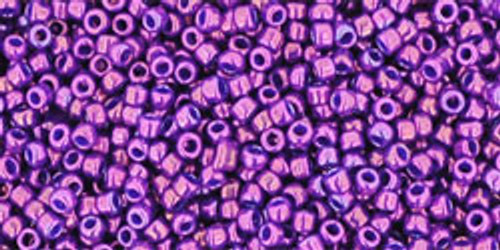 TOHO Round 15/0 Seed Bead Higher-Metallic Grape, 2.5-Inch Tube