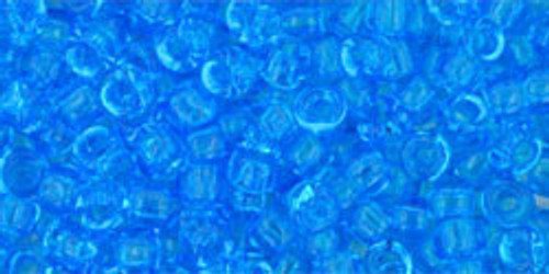 TOHO Round 8/0 Seed Bead Transparent Dark Aquamarine, 2.5-Inch Tube