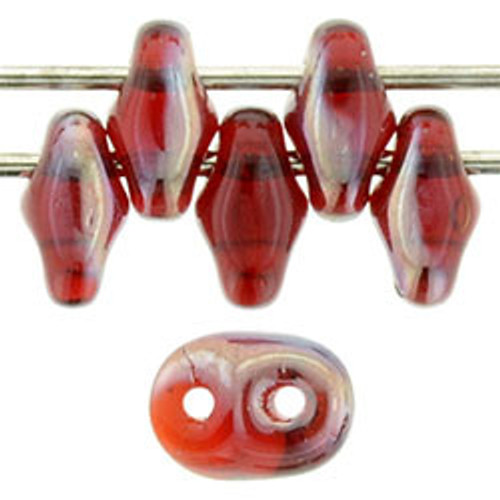 Matubo SuperDuo 5 x 2mm Bead, Siam Ruby - Celsian, 2.5-Inch Tube