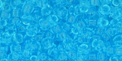 TOHO Round 8/0 Seed Bead Transparent Aquamarine, 2.5-Inch Tube