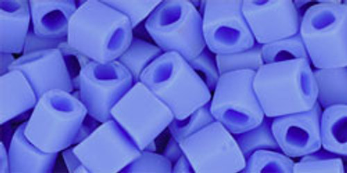 TOHO Cube 4mm Seed Bead Opaque-Frosted Periwinkle, 2.5-Inch Tube