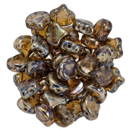 Matubo Ginkgo Leaf, 7.5mm Bead, Smoky Topaz - Rembrandt, 2.5-Inch Tube