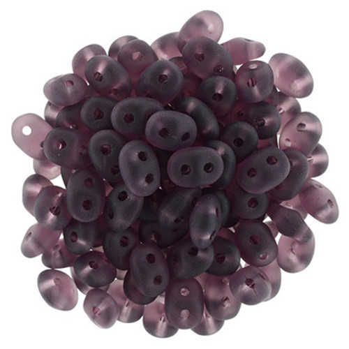 Matubo SuperDuo 5 x 2mm Bead, Matte - Amethyst, 2.5-Inch Tube