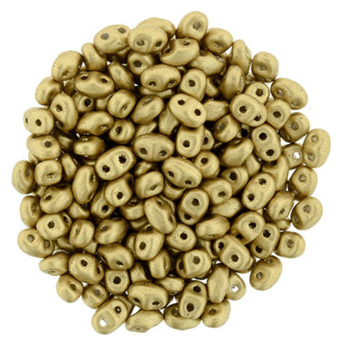 Matubo MiniDuo 4 x 2mm Bead, Matte - Metallic Flax, 2.5-Inch Tube